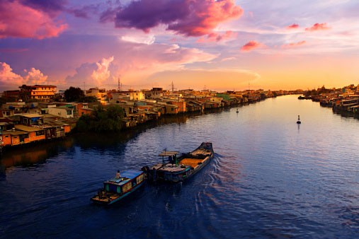 Sunset Over The Mekong River