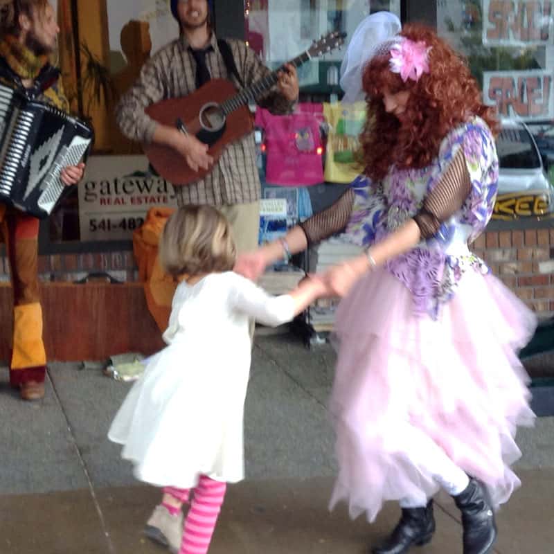 Birthday dance with little girl