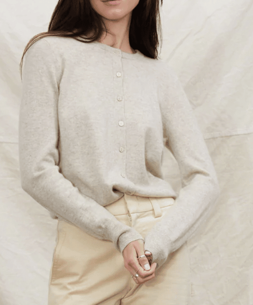 The Crew Neck Button-Down Cardigan