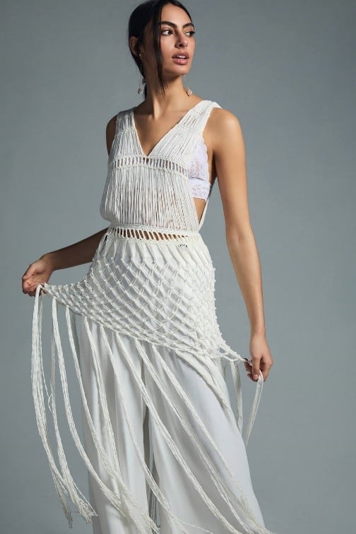 Anthropologie crochet tunic