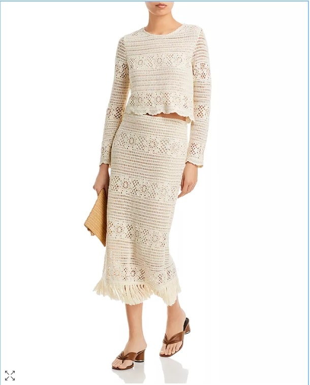 Crochet top and skirt Bloomingdales