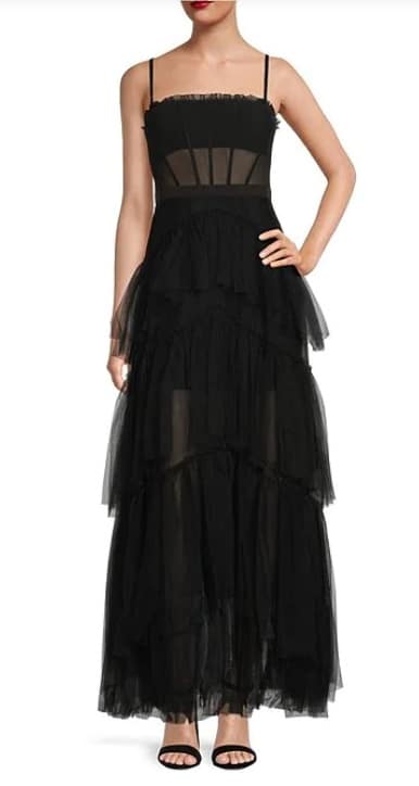 Dillard’s Ruffle Tulle corset dress
