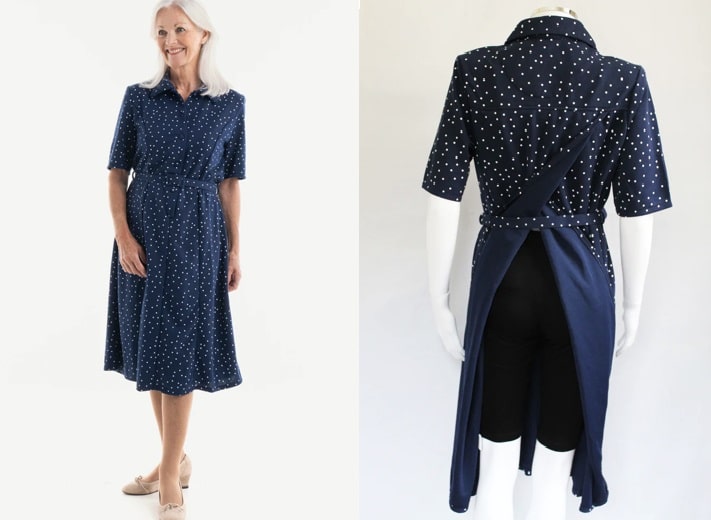 Adaptawear Short Sleeve Wrap-Over Dress