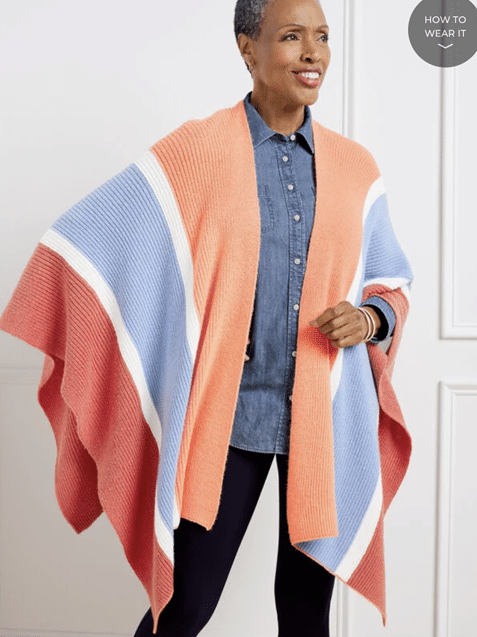 Colorblock Knit Ruana