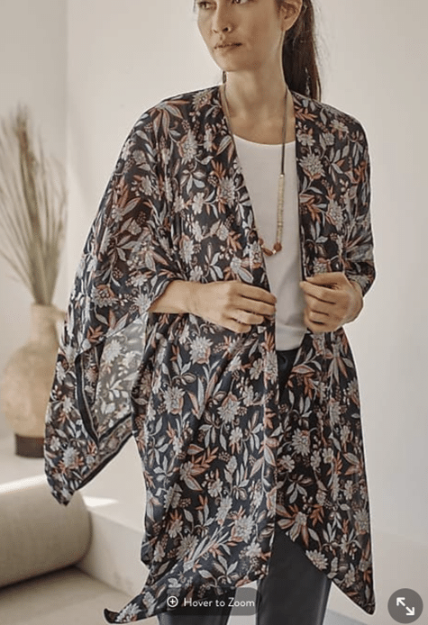 Pure Jill Bohemian Floral Ruana