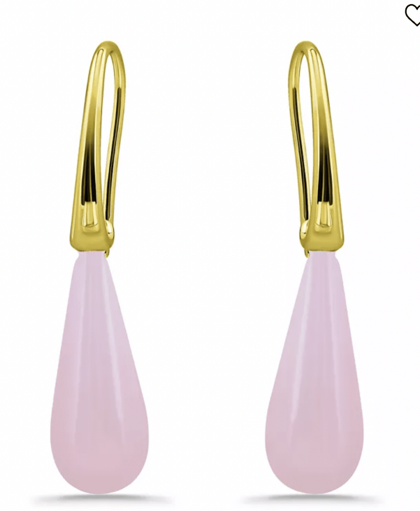 14K Gold Plated Multi Genuine Stone Teardrop Earrings.