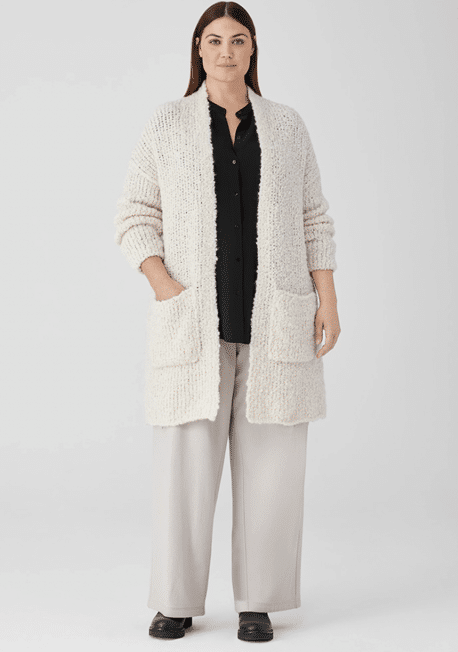 Peruvian Alpaca Loop High Collar Cardigan