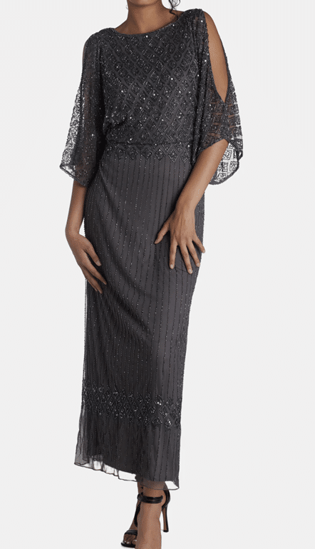Lord & Taylor Bead Embellished Cold Shoulder Blouson Dress