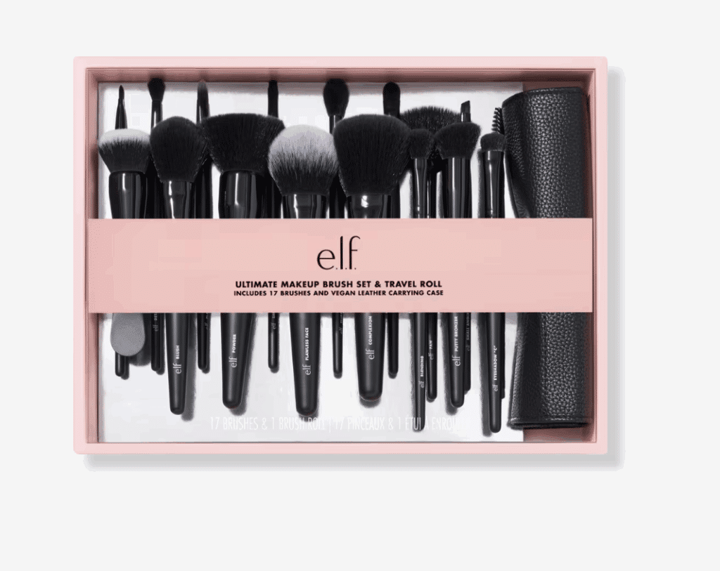 e.l.f. Cosmetics Ultimate Makeup Brush Set & Travel Roll