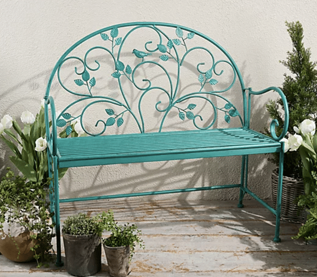 Indoor/Outdoor 39" Bird Vine Garden Bench by Valerie