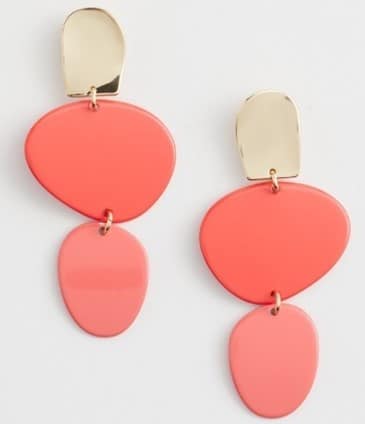 No Droop™ Orange Linear Earrings