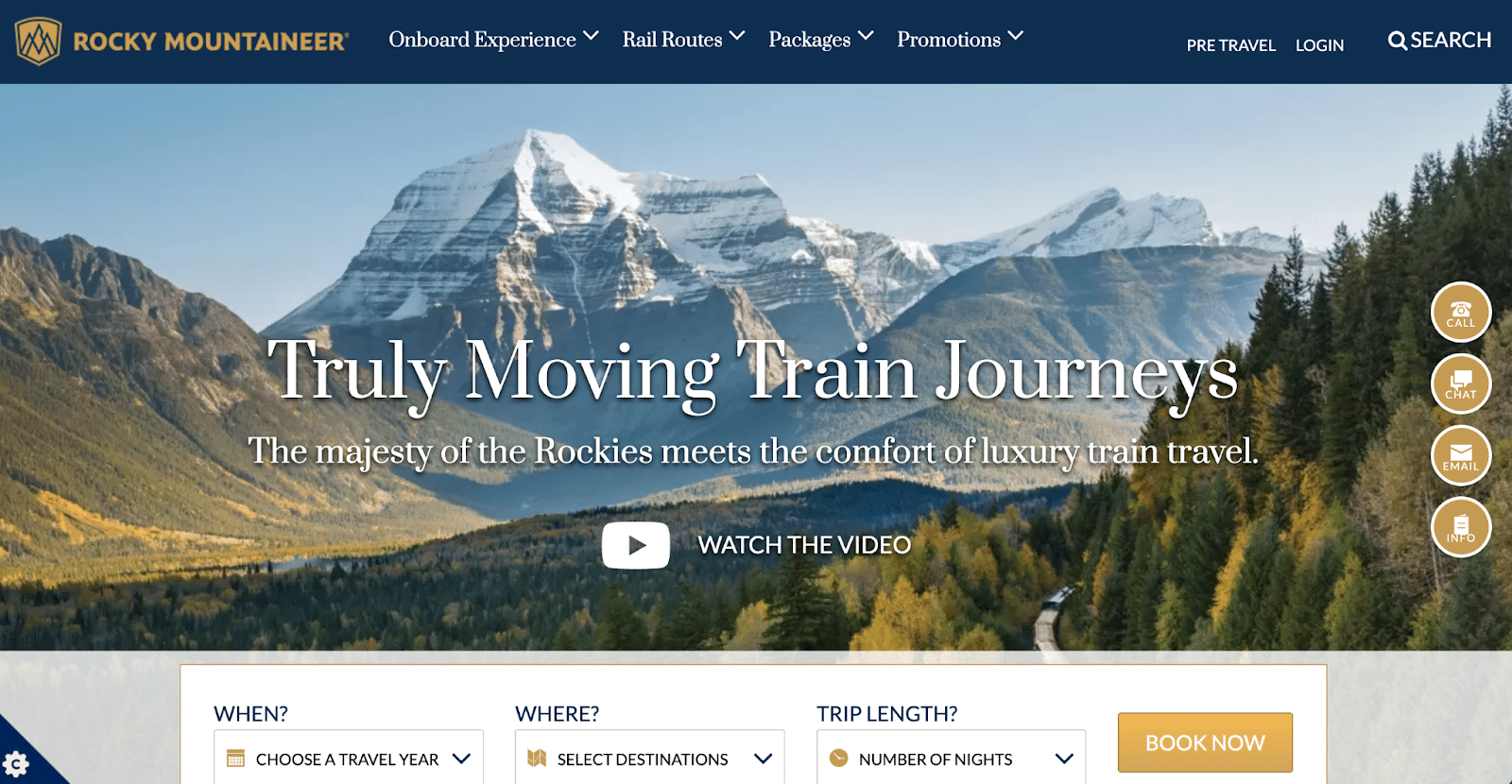 Historic Train Journey on the Rocky Mountaineer, Canada