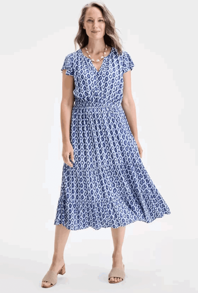 Style & Co Petite Printed Tiered Dress, Exclusively at Macy's