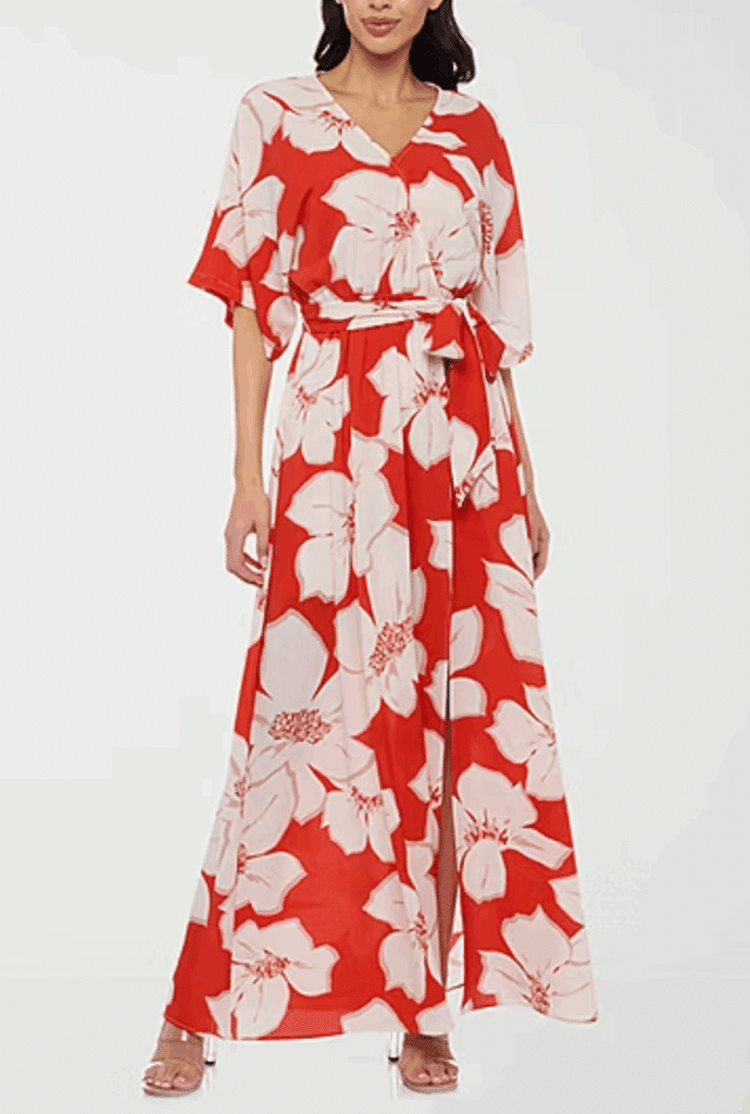 Premier Amour 3/4 Sleeve Floral Maxi Dress