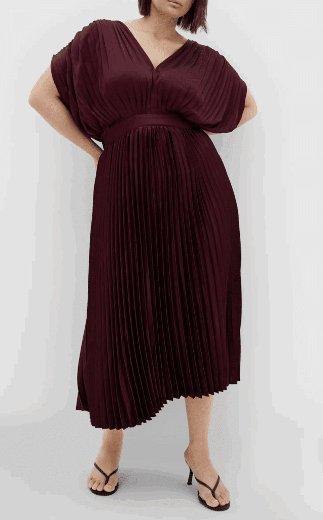 City Chic Henley Pleated Maxi Dress
