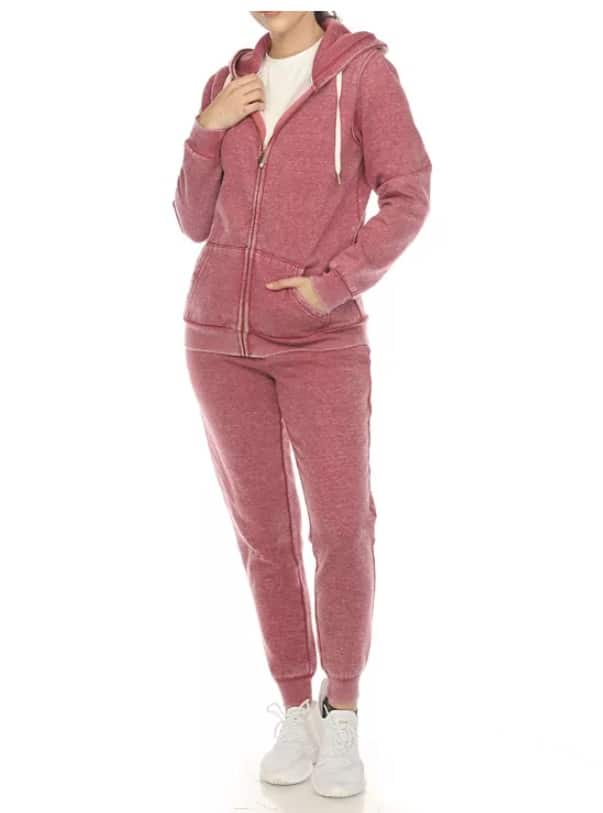 White Mark Women's Burnout Jogger Set