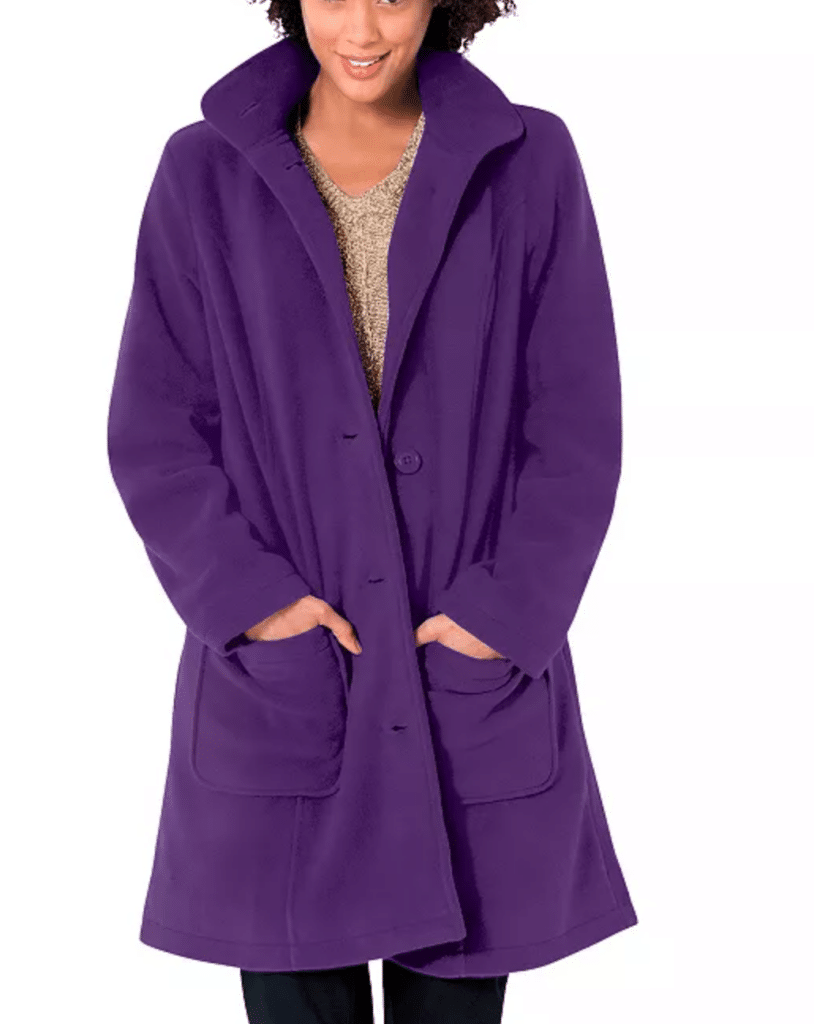 Woman Within Plus Size Hooded A-Line Fleece Coat at Kohl’s