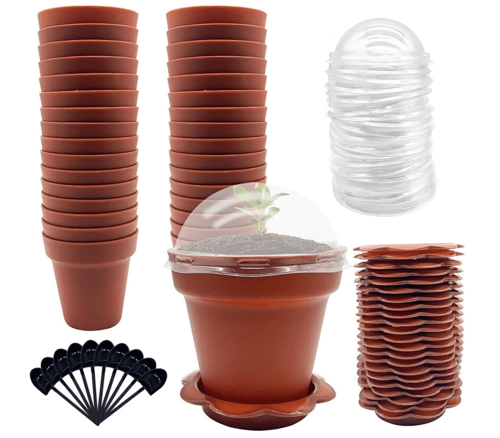 30 Pack Cupcake Plant Nursery Pots with Humidity Dome